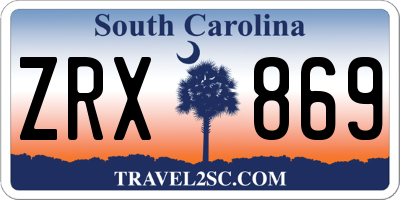 SC license plate ZRX869