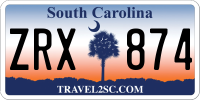 SC license plate ZRX874