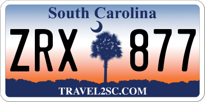 SC license plate ZRX877