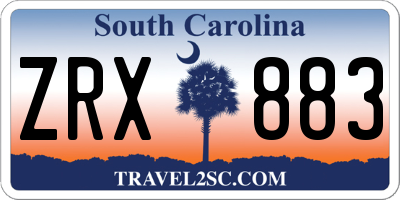 SC license plate ZRX883