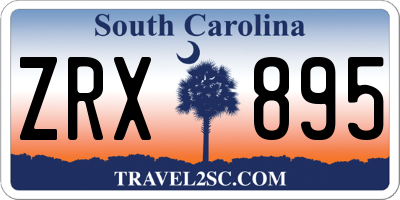 SC license plate ZRX895