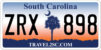 SC license plate ZRX898