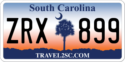 SC license plate ZRX899