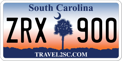 SC license plate ZRX900