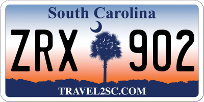 SC license plate ZRX902