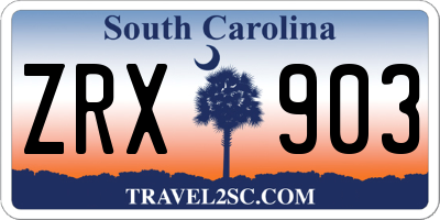 SC license plate ZRX903