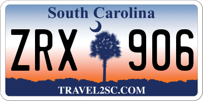 SC license plate ZRX906