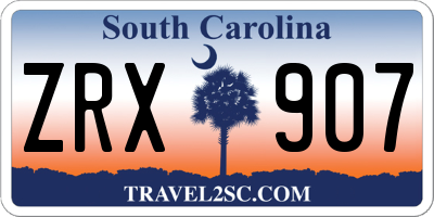 SC license plate ZRX907