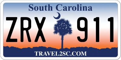 SC license plate ZRX911