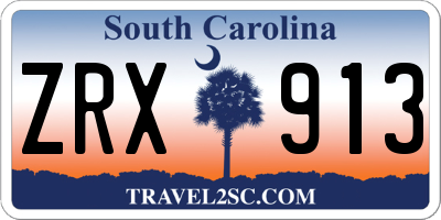 SC license plate ZRX913