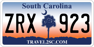 SC license plate ZRX923