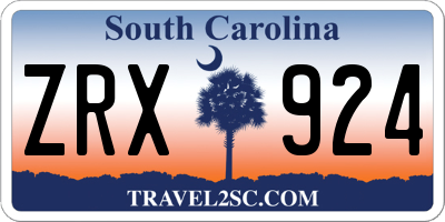 SC license plate ZRX924