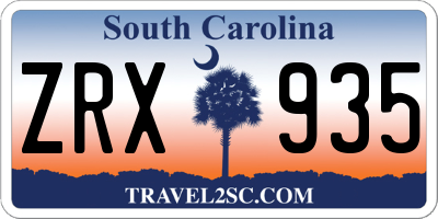 SC license plate ZRX935