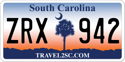 SC license plate ZRX942