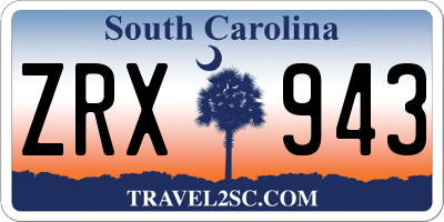 SC license plate ZRX943