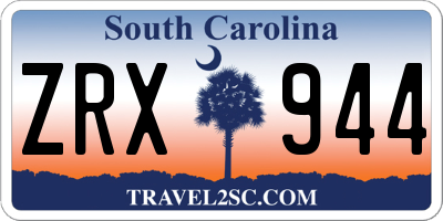 SC license plate ZRX944