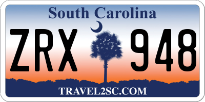 SC license plate ZRX948
