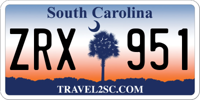 SC license plate ZRX951