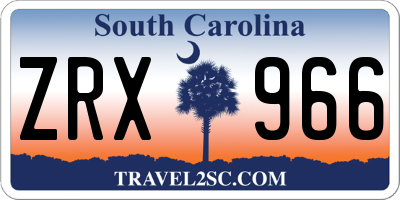 SC license plate ZRX966