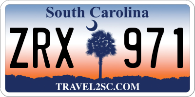 SC license plate ZRX971