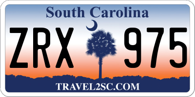 SC license plate ZRX975