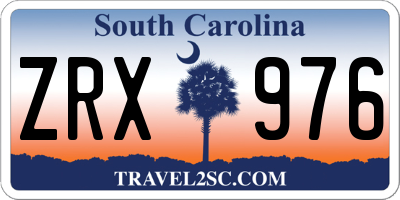 SC license plate ZRX976