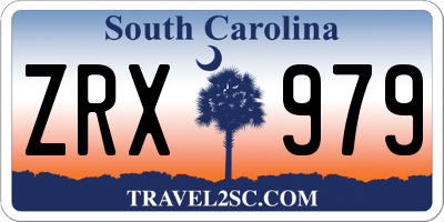 SC license plate ZRX979