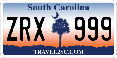 SC license plate ZRX999