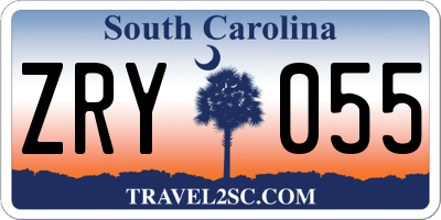 SC license plate ZRY055