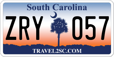 SC license plate ZRY057