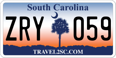 SC license plate ZRY059