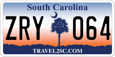 SC license plate ZRY064