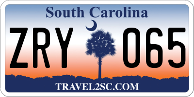 SC license plate ZRY065