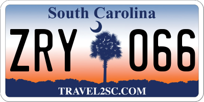 SC license plate ZRY066