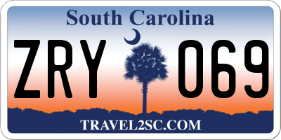 SC license plate ZRY069