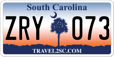 SC license plate ZRY073