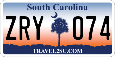 SC license plate ZRY074