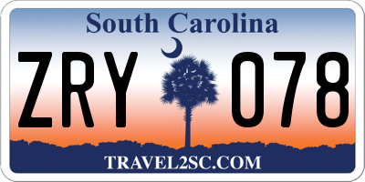 SC license plate ZRY078