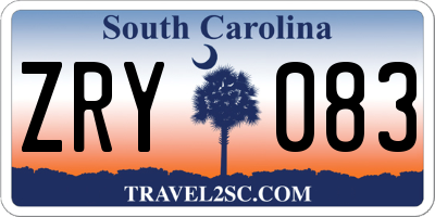 SC license plate ZRY083