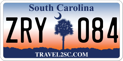 SC license plate ZRY084