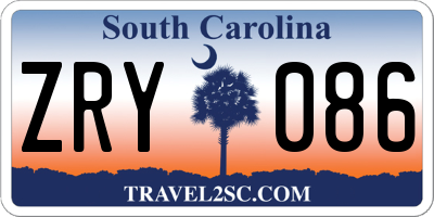 SC license plate ZRY086