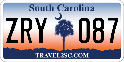 SC license plate ZRY087