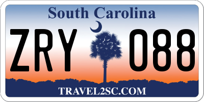 SC license plate ZRY088