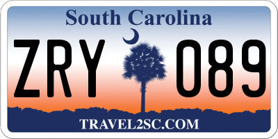 SC license plate ZRY089