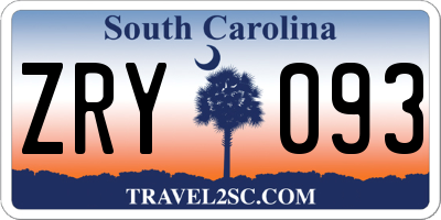 SC license plate ZRY093