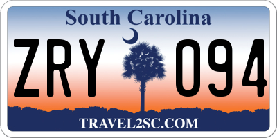 SC license plate ZRY094