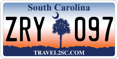SC license plate ZRY097