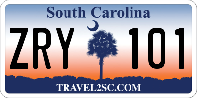 SC license plate ZRY101
