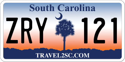 SC license plate ZRY121