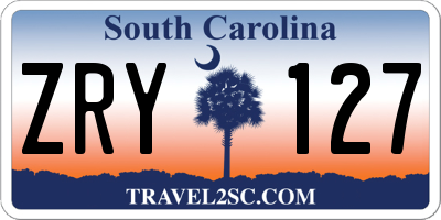 SC license plate ZRY127